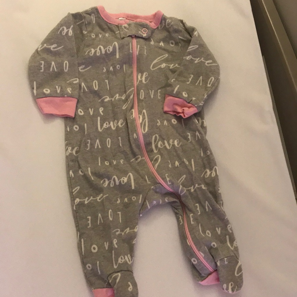 Pink and gray newborn onesie ONE DAY LEFT!
